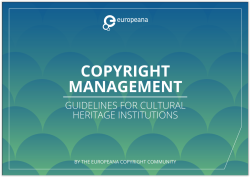 Copyright management Guidelines for Cultural Heritage Institutions