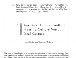 Austria's hidden conflict: hearing culture versus deaf culture